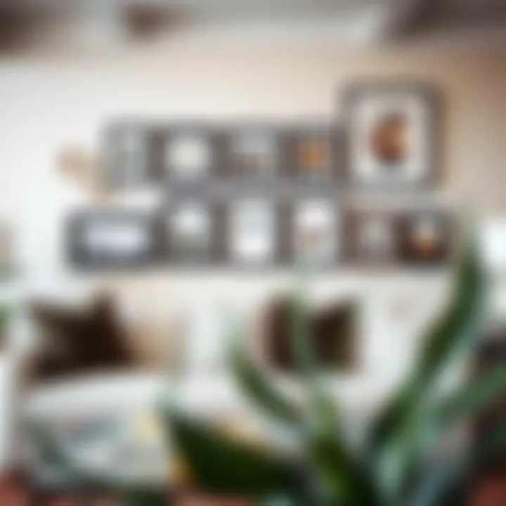 Creative arrangement of multiple 8 x 10 frames on a gallery wall