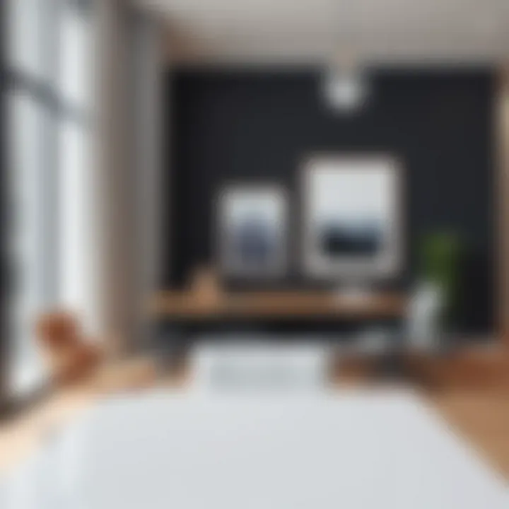 Stylish 8 x 10 art frame displayed in a contemporary office environment