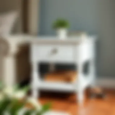 Elegant Storage Functionality of White Farmhouse End Table Elegant white farmhouse end table showcasing storage drawer functionality