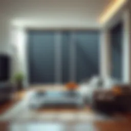 Elegant total blackout blinds installed in a modern living room