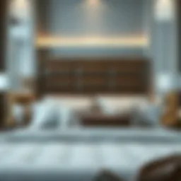 Luxurious double bed with elegant linens