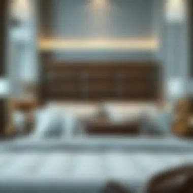 Luxurious double bed with elegant linens