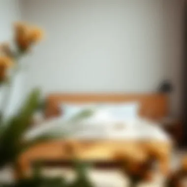 Crafted double bed using natural materials