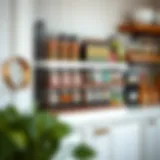 Elegant spice rack displaying a variety of spices