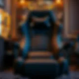 A luxurious gaming chair with premium materials showcasing its design