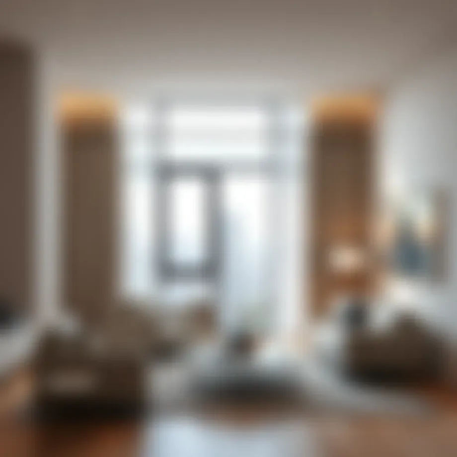 Elegant L-shaped curtain rod in a contemporary living room