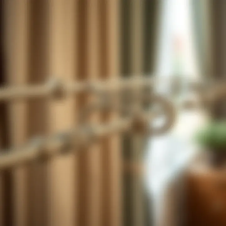 Material Selection for L-Shaped Rods Close-up of material selection for L-shaped curtain rods