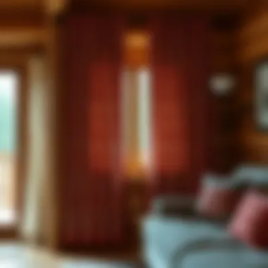 Variety of curtain styles suitable for cozy log homes.