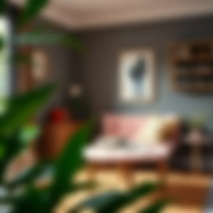 A cozy reading nook featuring a pink foot stool