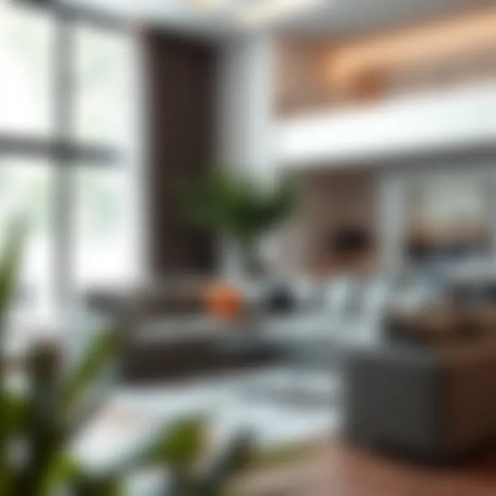 Elegant sectional sofa in a modern living room