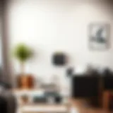 Sophisticated Design in Home Decor Elegant wall-mounted magazine holder in a modern living room setting