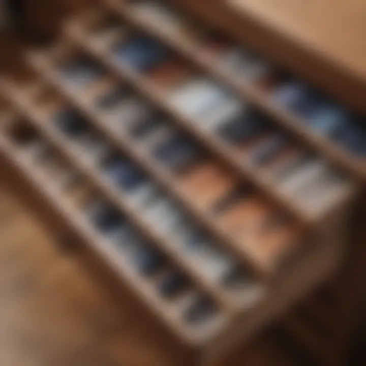 Close-up of drawer details in a stylish wardrobe tower