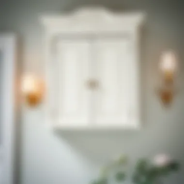 Elegance of White Farmhouse Medicine Cabinets Elegant white farmhouse medicine cabinet with intricate details